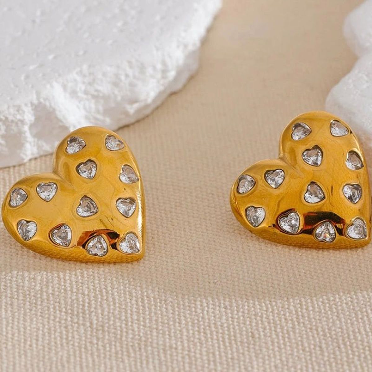 Heart Cubic Zirconia Silver Anti Tarnish Stud Earring For Women Bulk