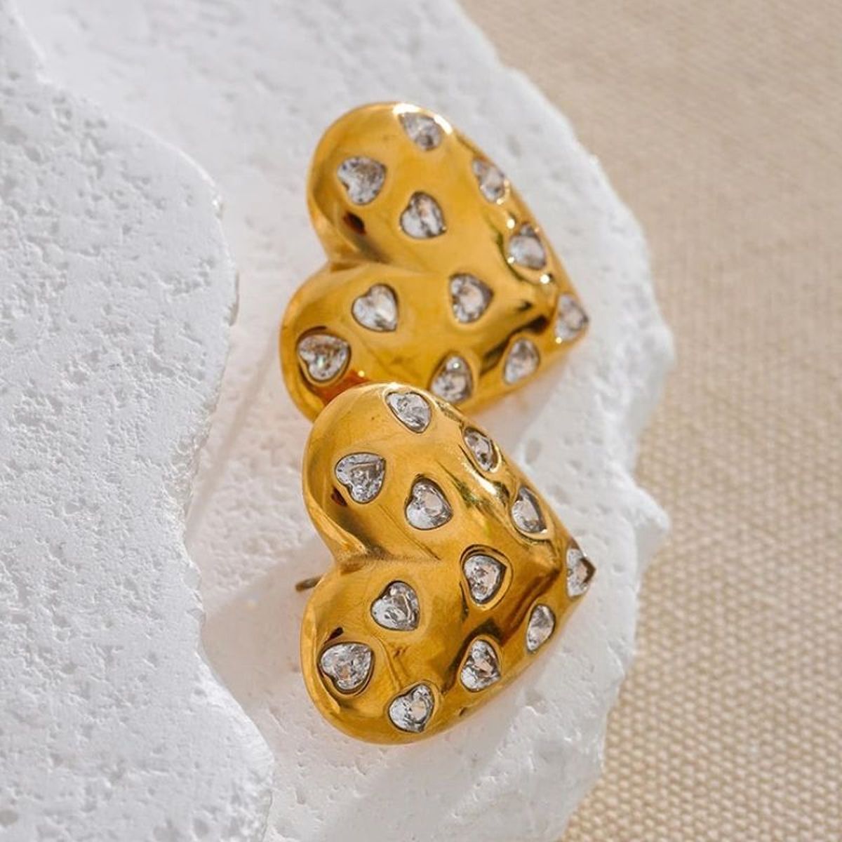 Heart Cubic Zirconia Silver Anti Tarnish Stud Earring For Women Bulk