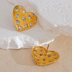 Heart Cubic Zirconia Silver Anti Tarnish Stud Earring For Women Bulk