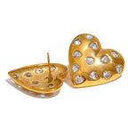 Heart Cubic Zirconia Silver Anti Tarnish Stud Earring For Women Bulk