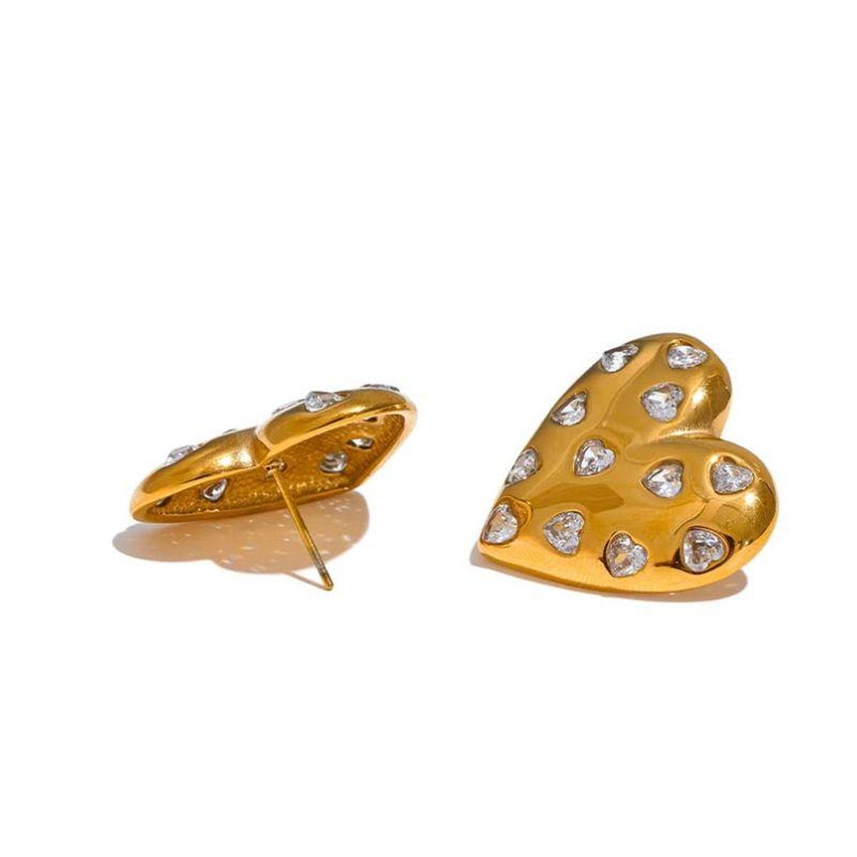 Heart Cubic Zirconia Silver Anti Tarnish Stud Earring For Women Bulk