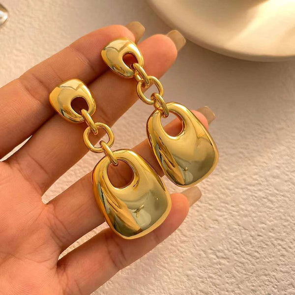 Geometric 18K Gold Anti Tarnish Drop Dangler Earring For Women Bulk Main image