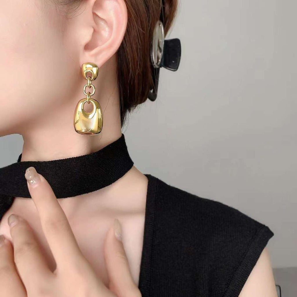 Geometric 18K Gold Anti Tarnish Drop Dangler Earring For Women Bulk