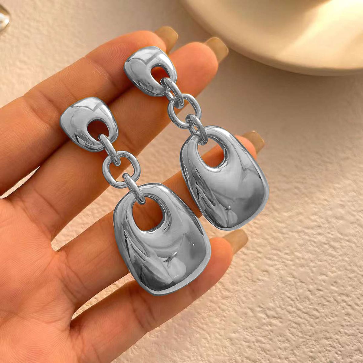 Geometric 18K Gold Anti Tarnish Drop Dangler Earring For Women Bulk