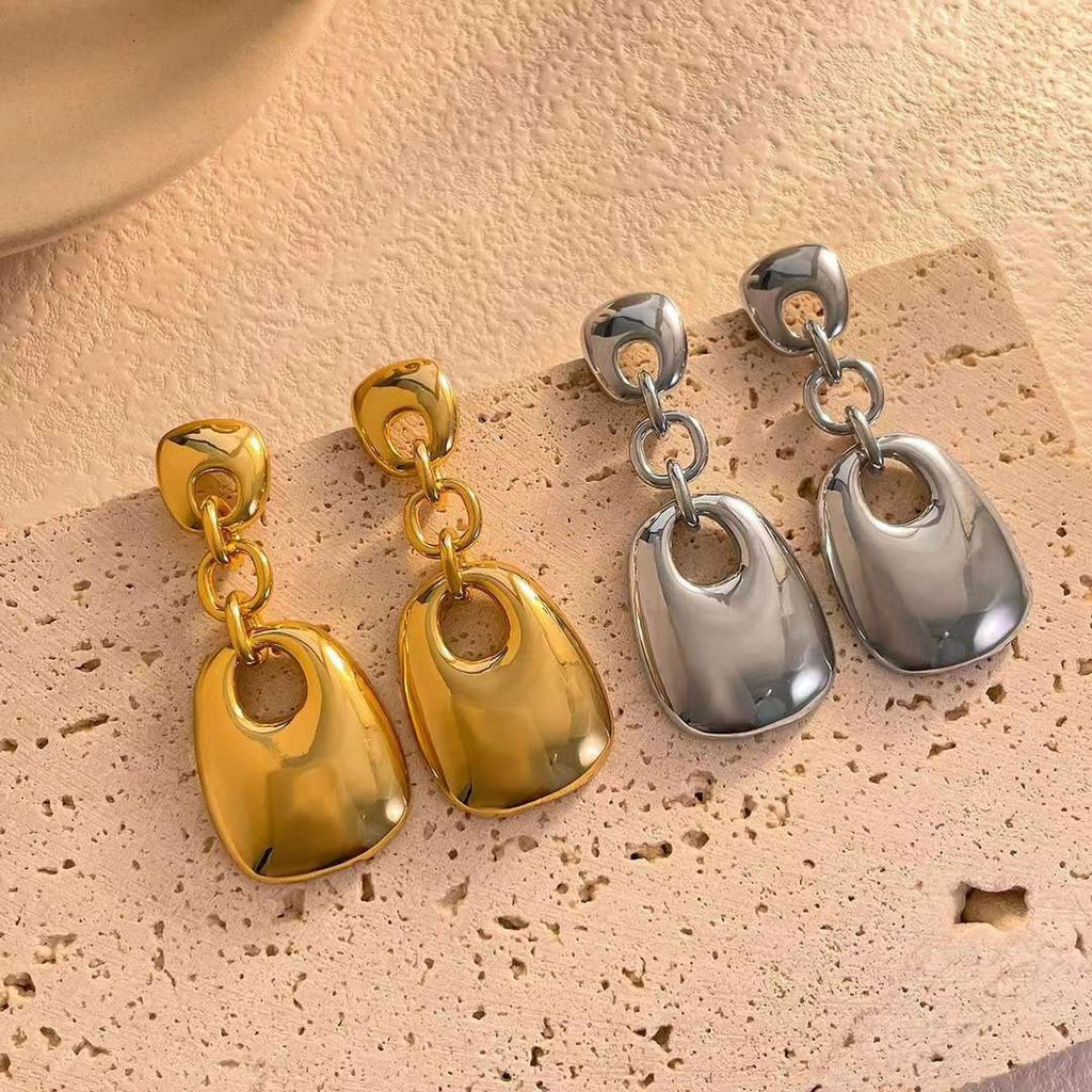 Geometric 18K Gold Anti Tarnish Drop Dangler Earring For Women Bulk