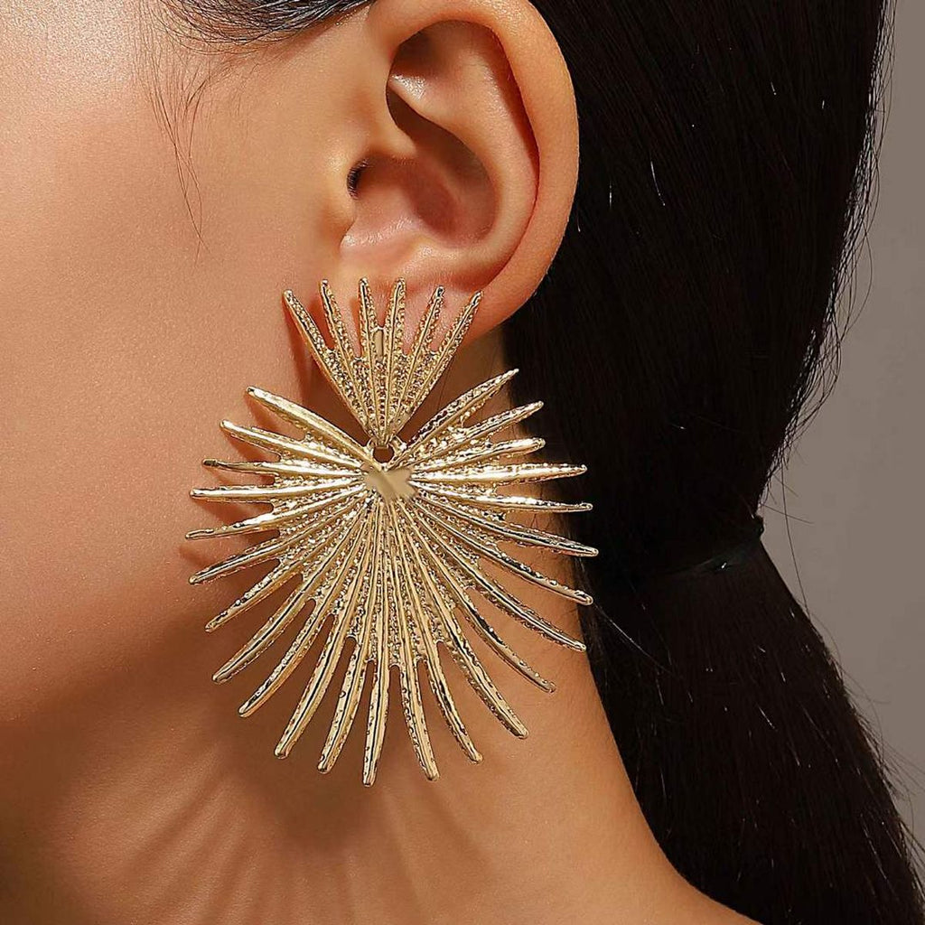 Spike Heart 18K Gold Anti Tarnish Statement Dangler Earring Women Bulk