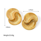 Wave Spiral 18K Gold Anti Tarnish Stud Earring For Women Bulk
