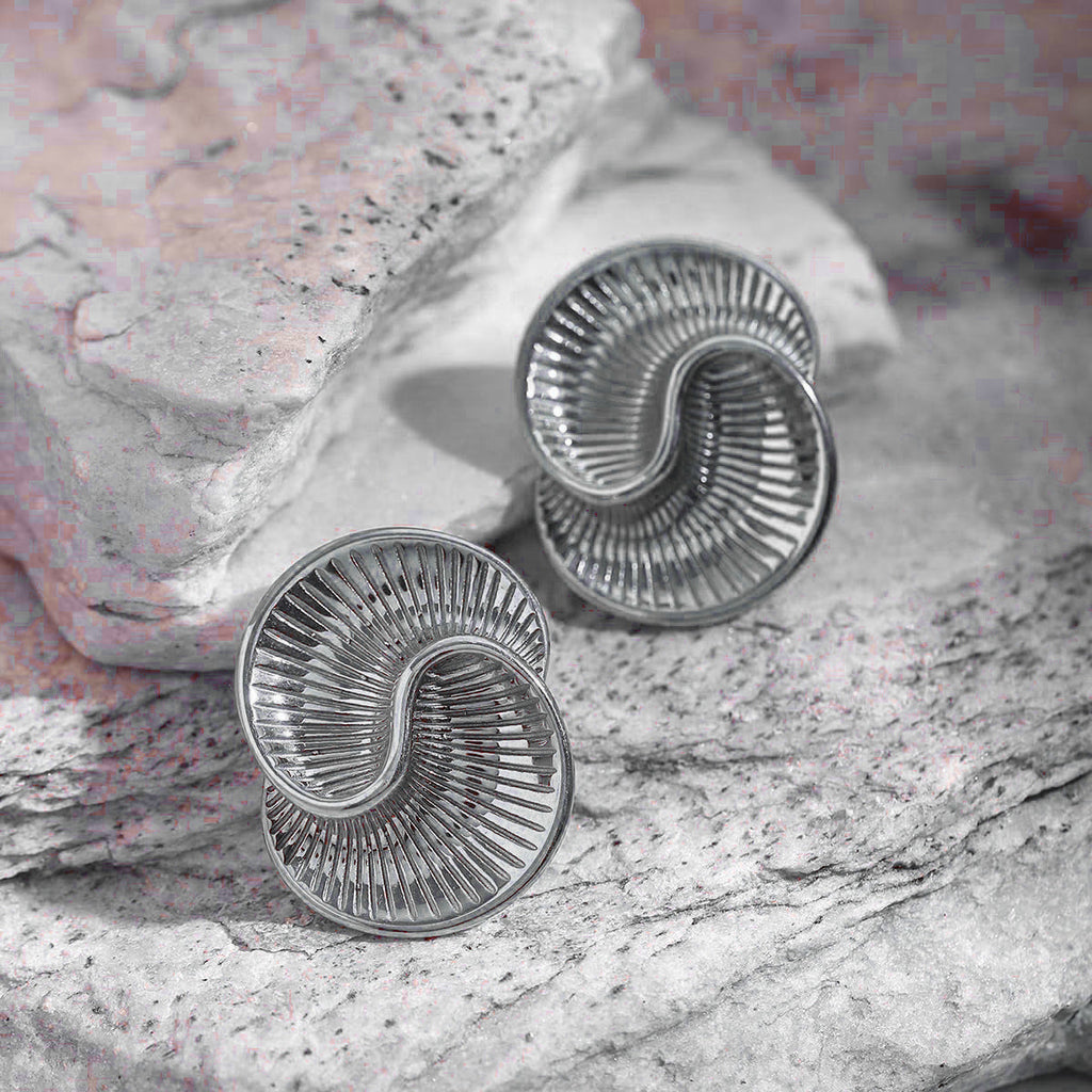Wave Spiral 18K Gold Anti Tarnish Stud Earring For Women Bulk