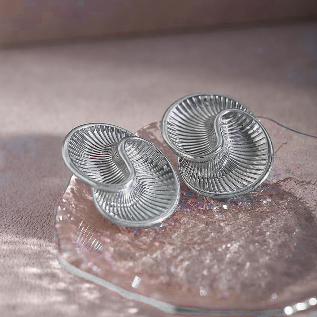 Wave Spiral 18K Gold Anti Tarnish Stud Earring For Women Bulk