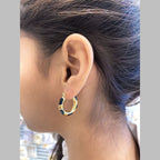 White 18K Gold Enamel Anti Tarnish Hoop Earring For Women Bulk