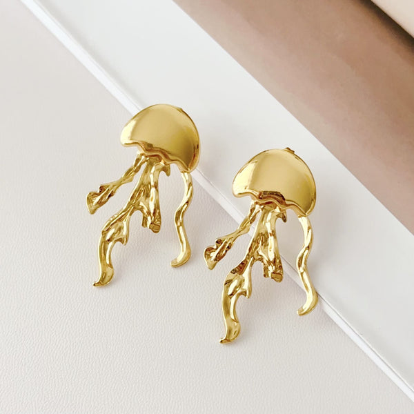 Jelly Fish 18K Gold Anti Tarnish Dangler Earring For Women Bulk Main image