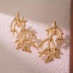 Tree Root Stainless Steel 18K Gold Anti Tarnish Dangler Earring Bulk
