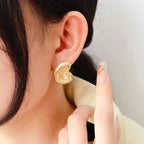 Snail Shell 18K Gold Pearl Anti Tarnish Stud Earring For Women Bulk