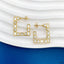 Square CZ Stainless Steel 18K Gold Anti Tarnish Hoop Earring Bulk