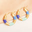 Thick Circle Multi Gold Stainless Steel Anti Tarnish Hoop Earring Bulk