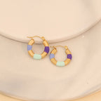 Thick Circle Multi Gold Stainless Steel Anti Tarnish Hoop Earring Bulk