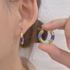 Thick Circle Multi Gold Stainless Steel Anti Tarnish Hoop Earring Bulk