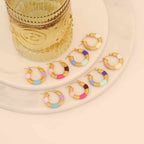 Thick Circle Multi Gold Stainless Steel Anti Tarnish Hoop Earring Bulk