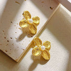 Flower Pearl White Gold Stainless Steel Anti Tarnish Stud Earring Bulk