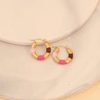 Thick Circle Multi Gold Stainless Steel Anti Tarnish Hoop Earring Bulk
