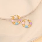 Thick Circle Multi Gold Stainless Steel Anti Tarnish Hoop Earring Bulk