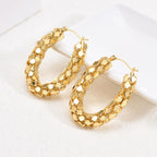 Chunky Oval 18K Gold Stainless Steel Anti Tarnish Hoop Earring Bulk