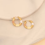 Thick Circle Multi Gold Stainless Steel Anti Tarnish Hoop Earring Bulk