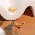Tiny Glossy 18K Gold Stainless Steel Anti Tarnish Stud Earring Bulk