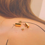 Tiny Glossy 18K Gold Stainless Steel Anti Tarnish Stud Earring Bulk