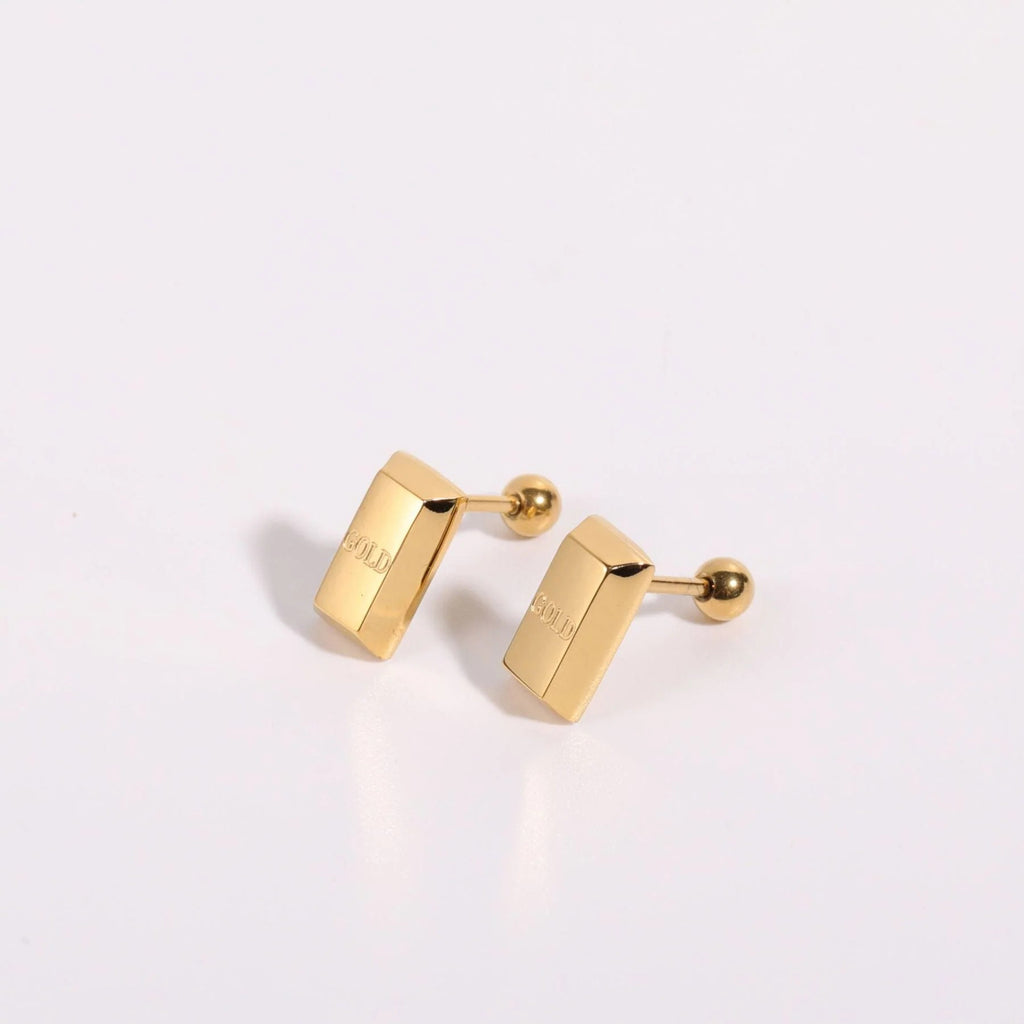 Tiny Glossy 18K Gold Stainless Steel Anti Tarnish Stud Earring Bulk