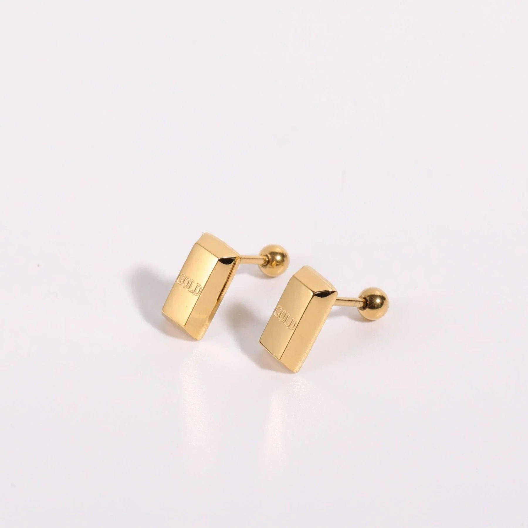 Tiny Glossy 18K Gold Stainless Steel Anti Tarnish Stud Earring Bulk