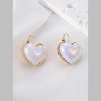 Heart Pearl White Gold Stainless Steel Anti Tarnish Stud Earring Bulk