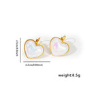 Heart Pearl White Gold Stainless Steel Anti Tarnish Stud Earring Bulk