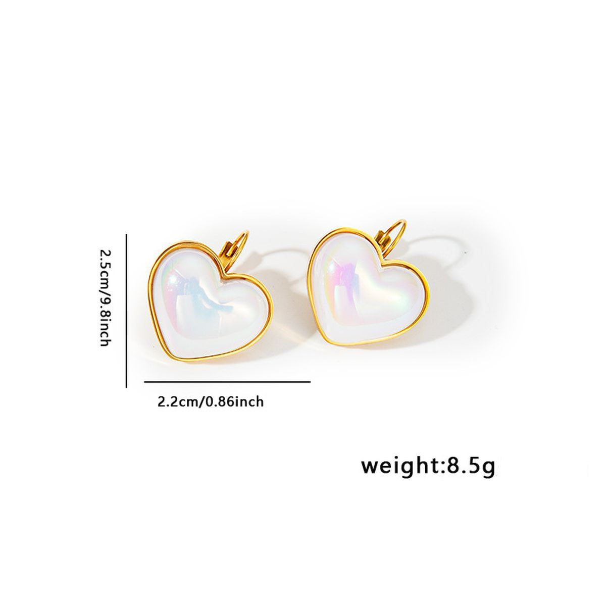 Heart Pearl White Gold Stainless Steel Anti Tarnish Stud Earring Bulk