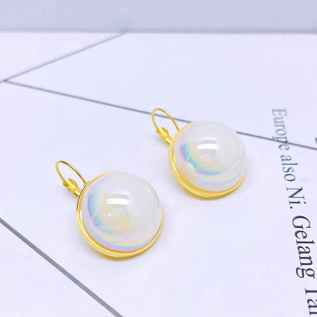 Heart Pearl White Gold Stainless Steel Anti Tarnish Stud Earring Bulk