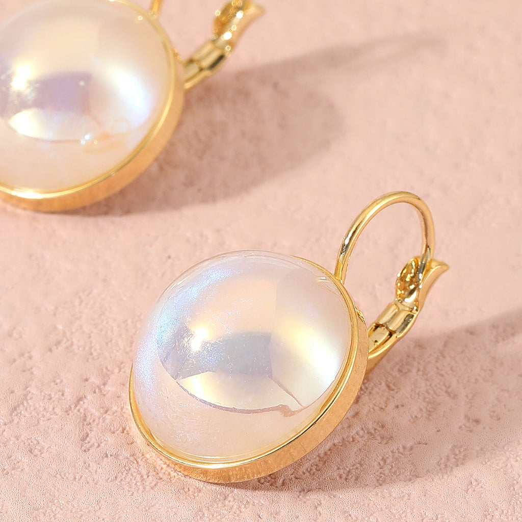 Heart Pearl White Gold Stainless Steel Anti Tarnish Stud Earring Bulk
