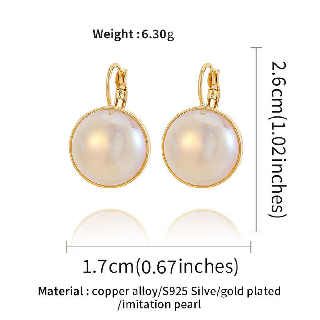 Heart Pearl White Gold Stainless Steel Anti Tarnish Stud Earring Bulk