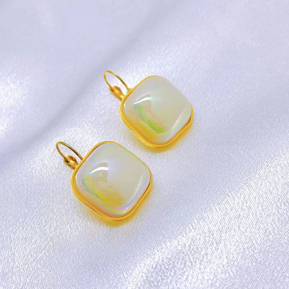 Heart Pearl White Gold Stainless Steel Anti Tarnish Stud Earring Bulk