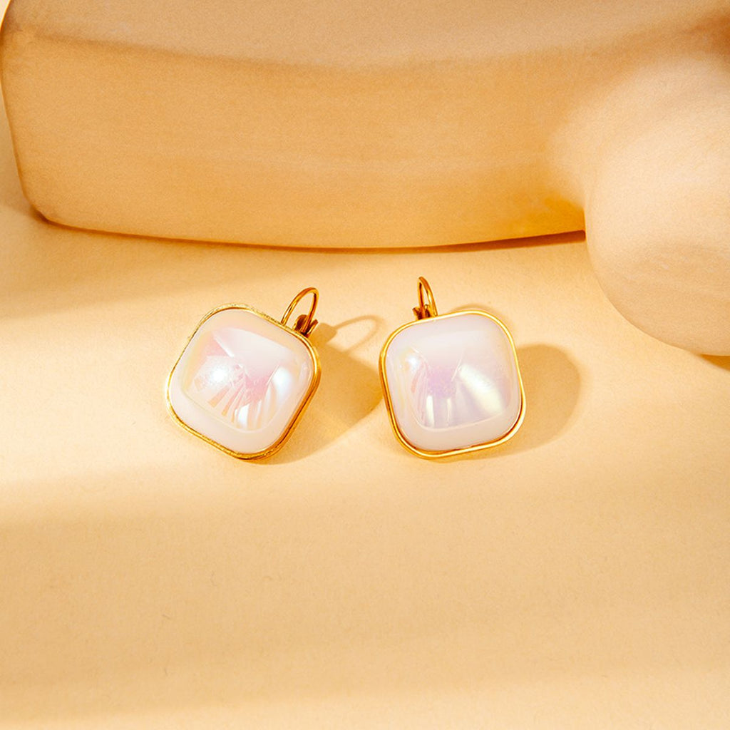 Heart Pearl White Gold Stainless Steel Anti Tarnish Stud Earring Bulk