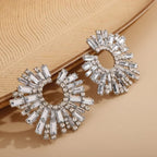 Statement Baguette Cubic Zirconia Silver Alloy Dangler Earring Bulk
