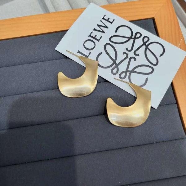 Wave Crescent 18K Gold Anti Tarnish Dangler Hoop Earring Women Bulk Main image