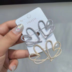 Heart Cubic Zirconia 18K Gold Anti Tarnish Dangler Stud Earring Bulk