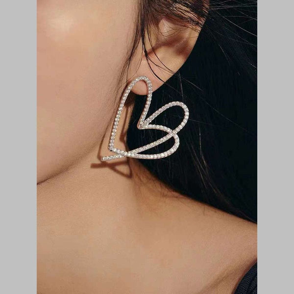 Heart Cubic Zirconia 18K Gold Anti Tarnish Dangler Stud Earring Bulk Secondary image
