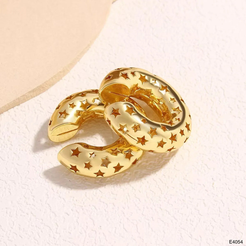 Star Stainless Steel 18K Gold Anti Tarnish Ear Cuff Earring Women Bulk