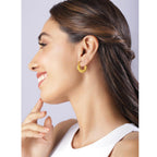 Dented Stainless Steel 18K Gold Anti Tarnish Hoop Earring Women Bulk