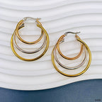 Stainless Steel Gold Silver Rose Gold Anti Tarnish Hoop Earring Bulk