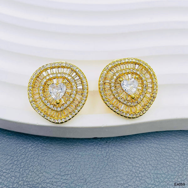 Heart Cubic Zirconia 18K Gold Anti Tarnish Stud Earring For Women Main image