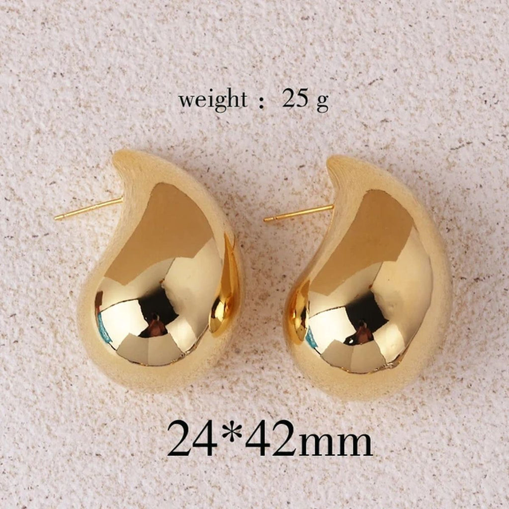 Tear Drop 18K Gold Anti Tarnish Stud Earring For Women Bulk