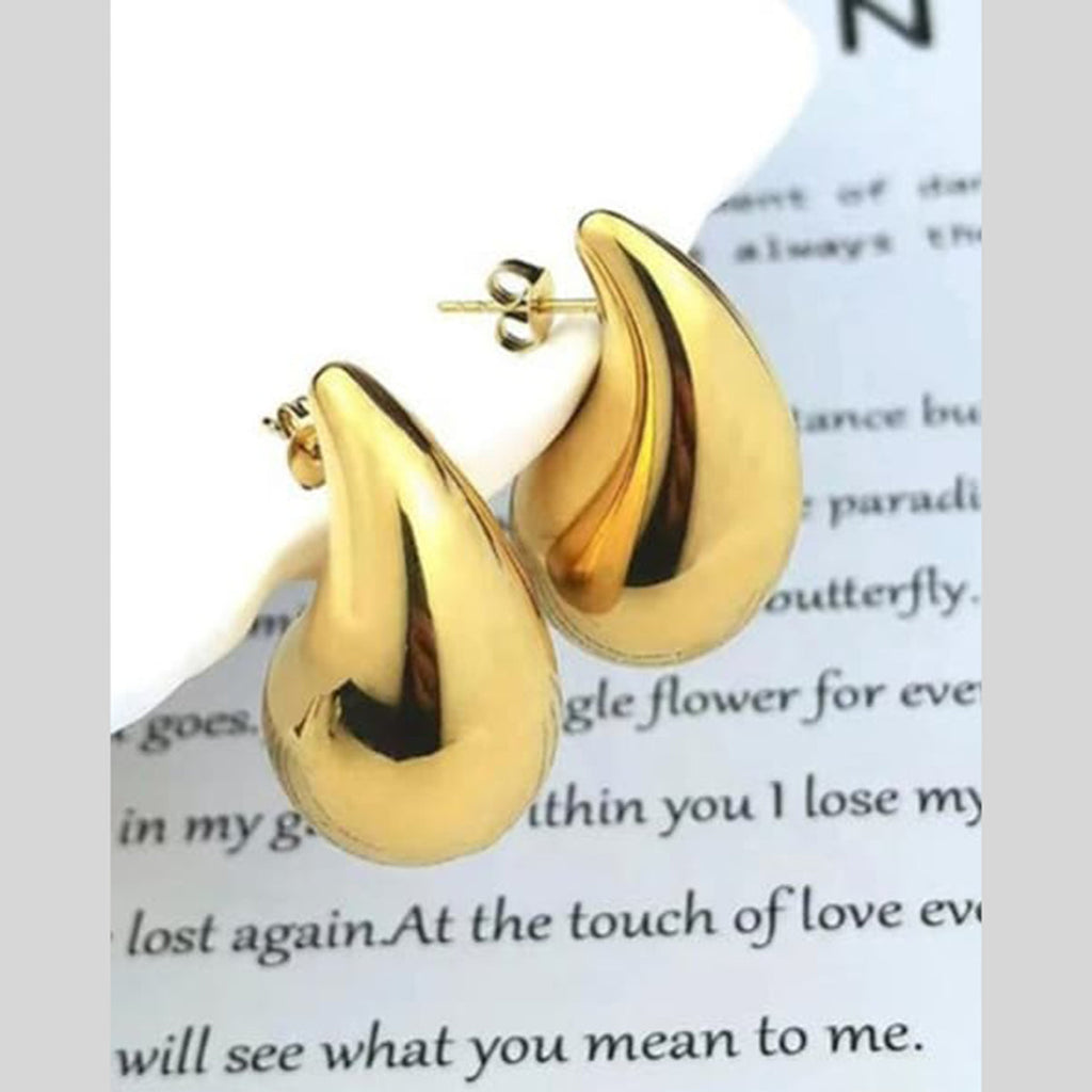 Tear Drop 18K Gold Anti Tarnish Stud Earring For Women Bulk
