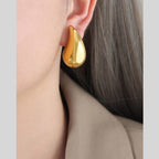 Tear Drop 18K Gold Anti Tarnish Stud Earring For Women Bulk